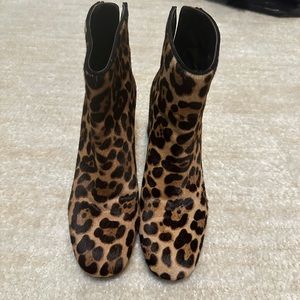 Stuart Weitzman leopard print booties